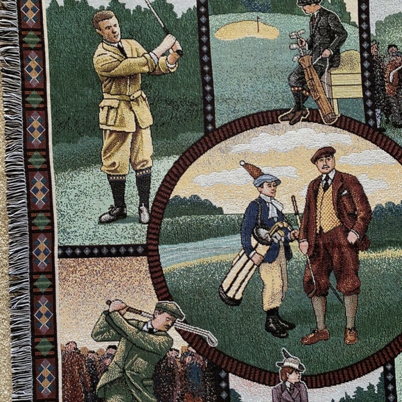 American Weavers Golfer Blanket Couch Bed Throw - Picture 4 of 12